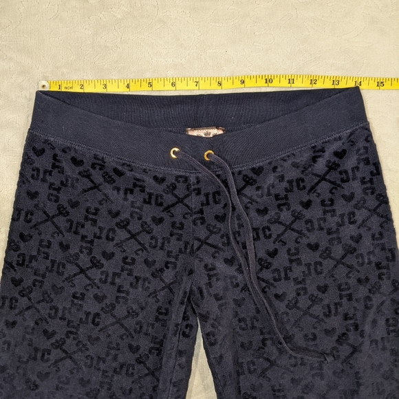 EUC - Size Petite - Juicy Couture - Navy Blue Velour Capris Pants - Picture 5 of 7